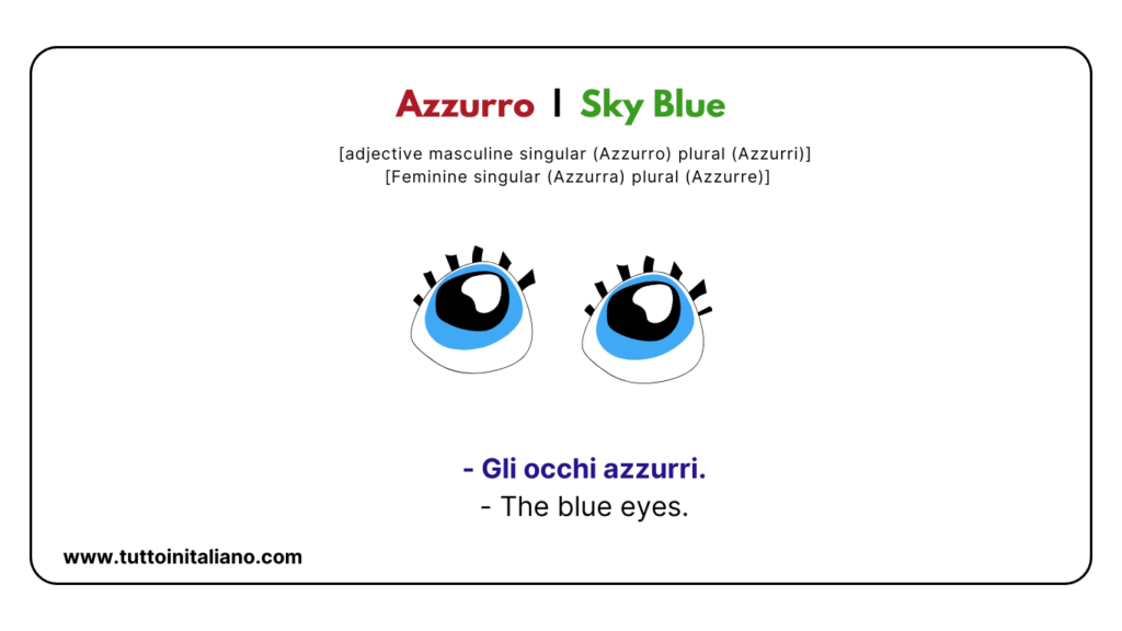 Italian A1 Vocabulary: Color names with easy examples for each word. 22 Italian a1 vocabulary