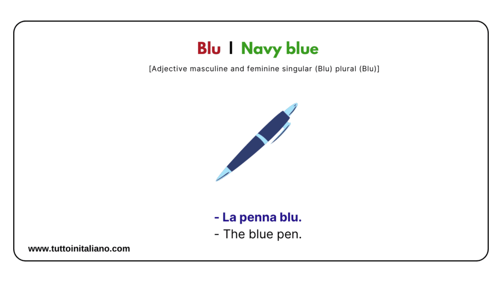 Italian A1 Vocabulary: Color names with easy examples for each word. 23 Italian a1 vocabulary