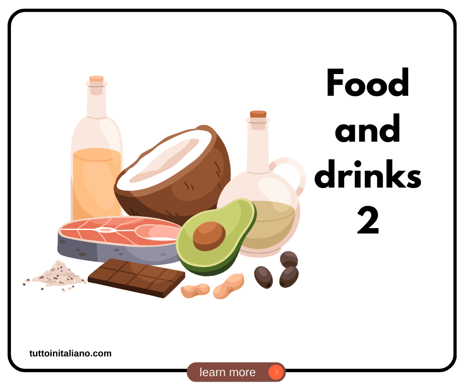 Food and drink in Italian (Part2) | 20 easy words for food and drink with examples. 4 Learn Italian