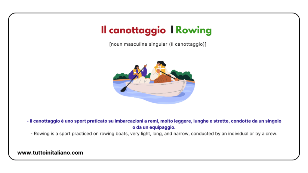 English Italian vocabulary: the sports (part 2) with easy examples for each word. 31 English Italian vocabulary