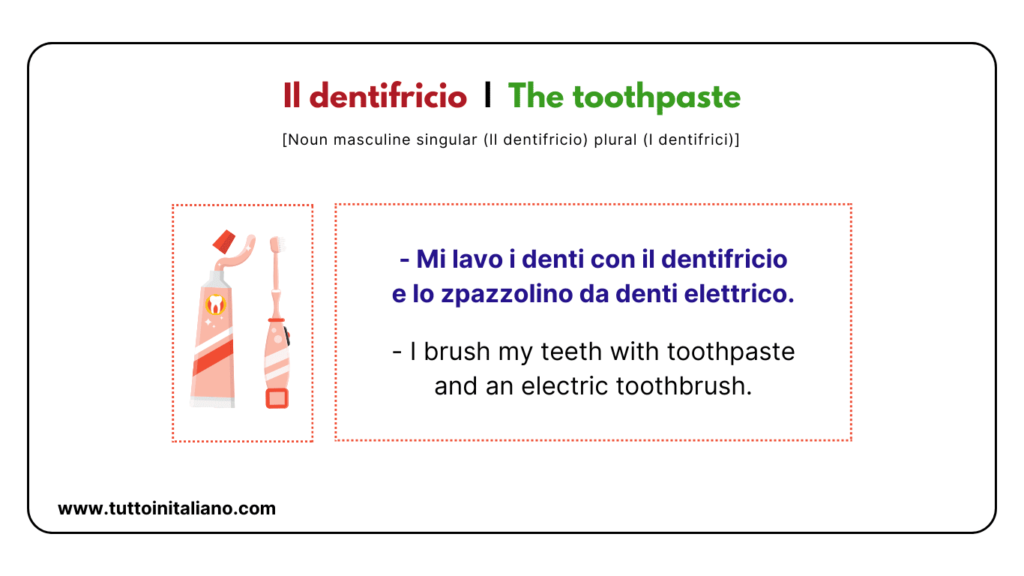 Italian beginner words: the bathroom | 25+ easy words about he bathroom with examples. 30 Italian beginner words