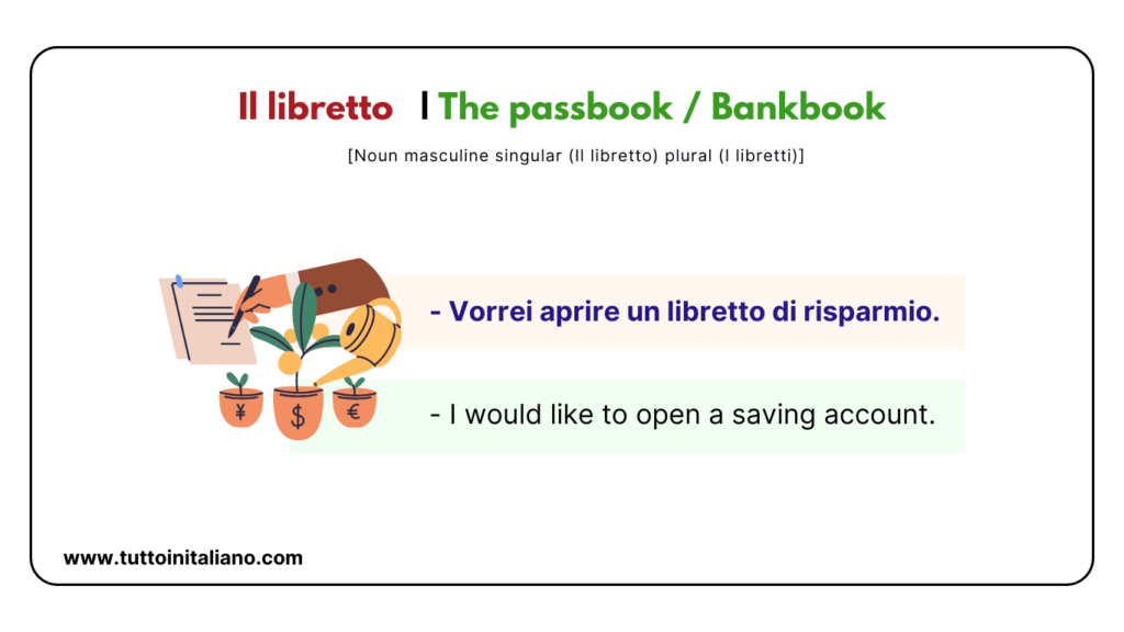 Il libretto The passbook Bankbook tuttoinitaliano