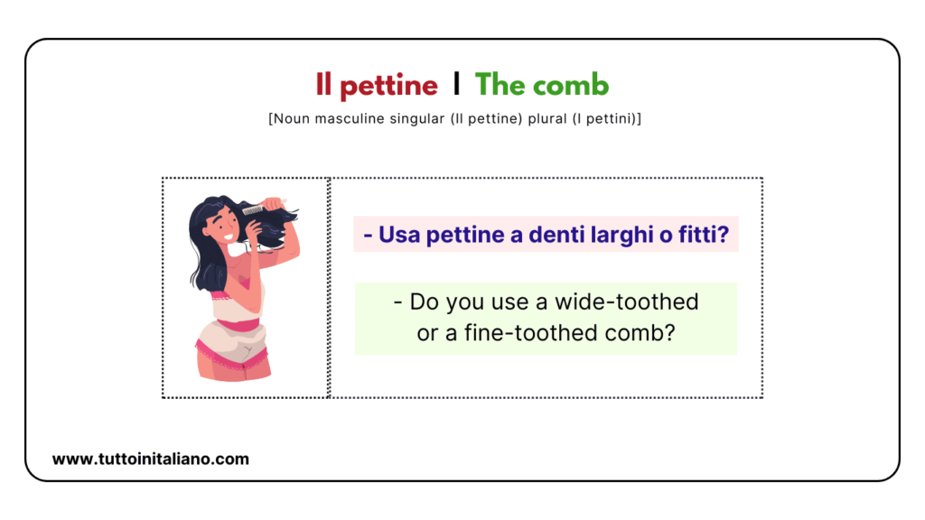 Italian beginner words: the bathroom | 25+ easy words about he bathroom with examples. 24 Italian beginner words