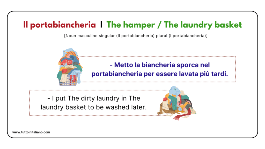 Italian beginner words: the bathroom | 25+ easy words about he bathroom with examples. 38 Italian beginner words