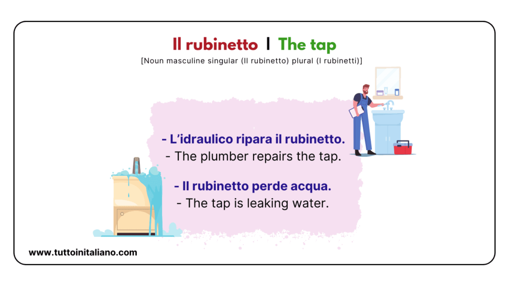 Italian beginner words: the bathroom | 25+ easy words about he bathroom with examples. 7 Italian beginner words