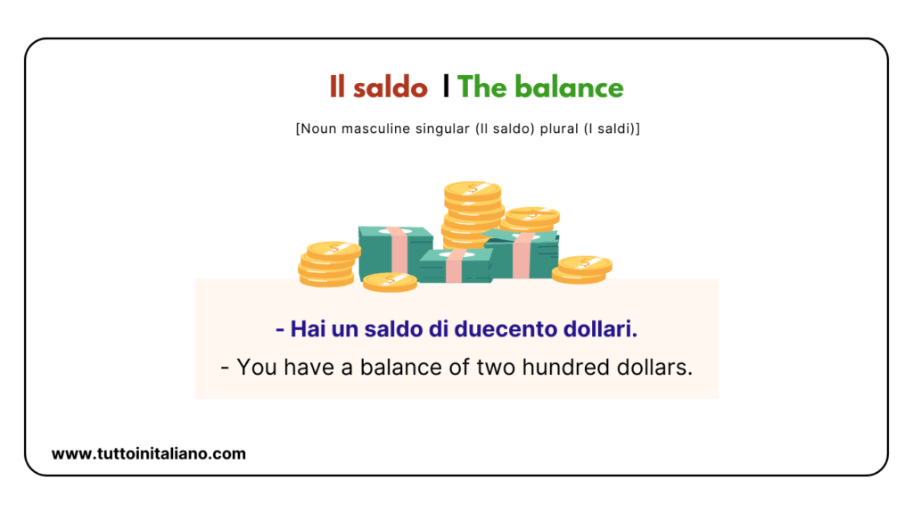 Il saldo The balance tuttoinitaliano