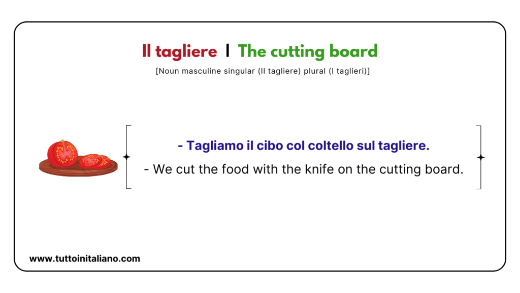 Italian language words: The Kitchen (Part 2) | Easy words for the kitchen with examples. 25 Italian language words