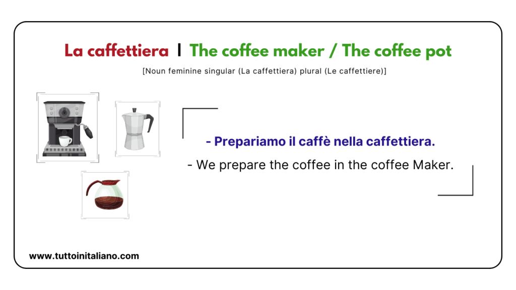 Italian language words: The Kitchen (Part 2) | Easy words for the kitchen with examples. 17 Italian language words