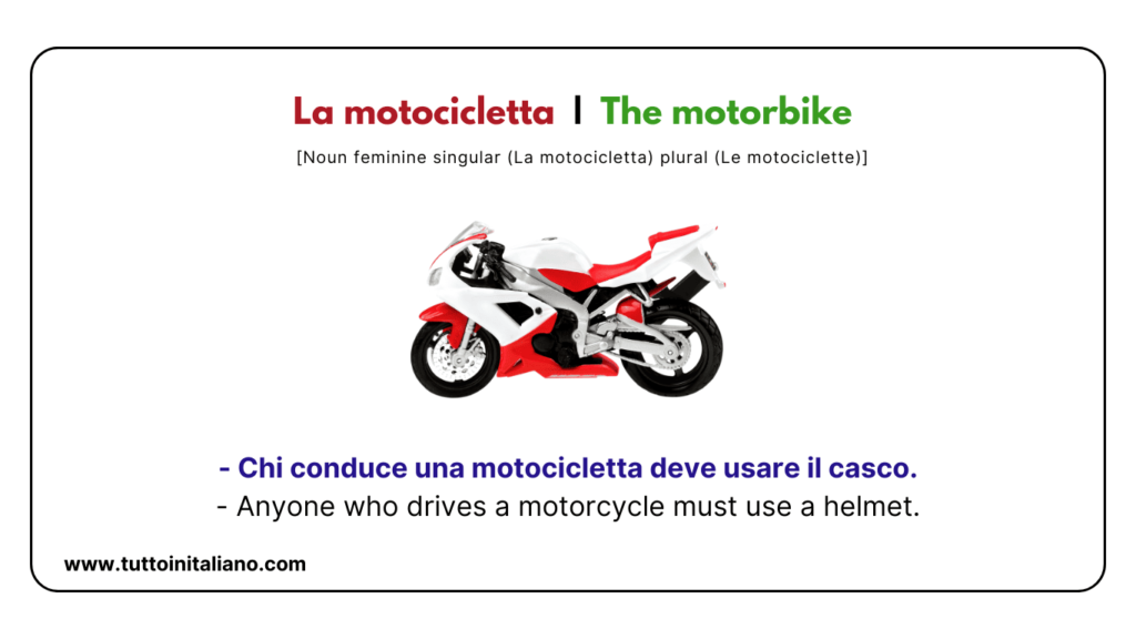 Learn Italian vocabulary: Means of Transport | 15+ easy words of means of transport With (axamples and audio). 21 Learn Italian vocabulary