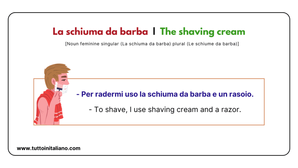 Italian beginner words: the bathroom | 25+ easy words about he bathroom with examples. 17 Italian beginner words