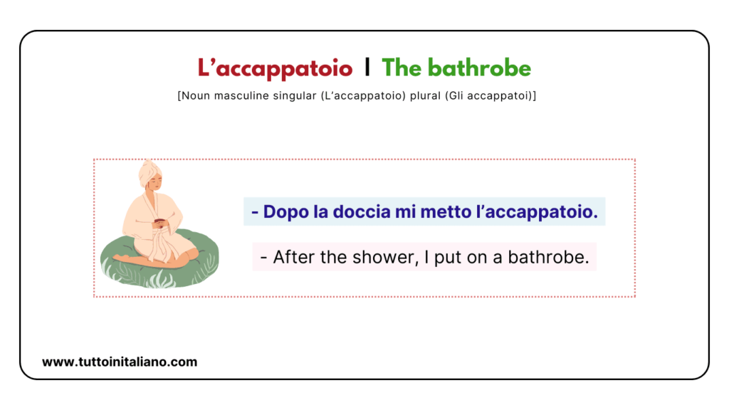 Italian beginner words: the bathroom | 25+ easy words about he bathroom with examples. 37 Italian beginner words