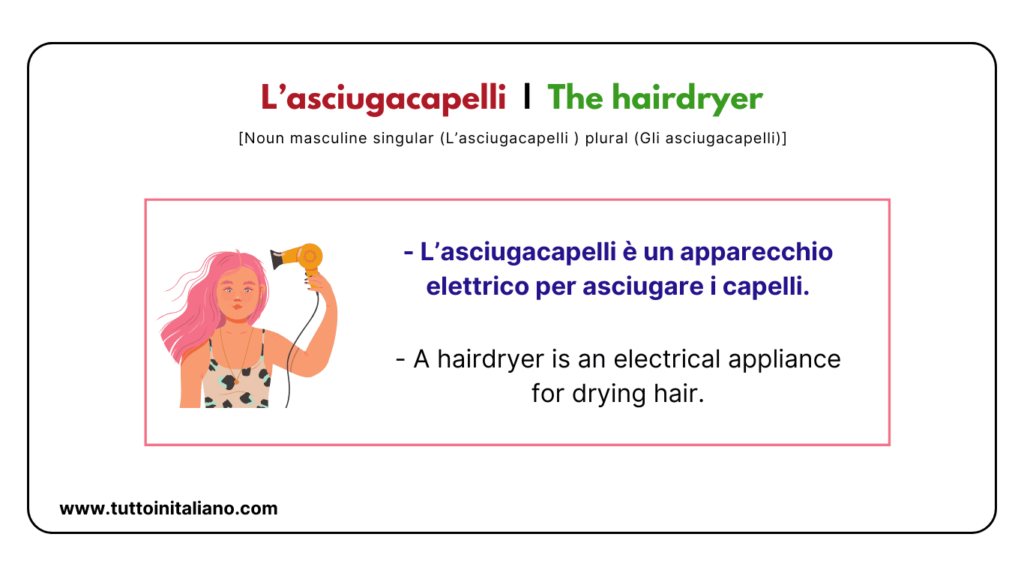 Italian beginner words: the bathroom | 25+ easy words about he bathroom with examples. 32 Italian beginner words