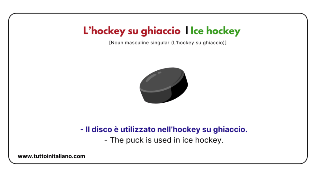 English Italian vocabulary: the sports (part 2) with easy examples for each word. 24 English Italian vocabulary