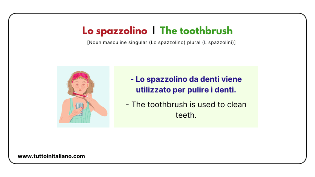 Italian beginner words: the bathroom | 25+ easy words about he bathroom with examples. 29 Italian beginner words