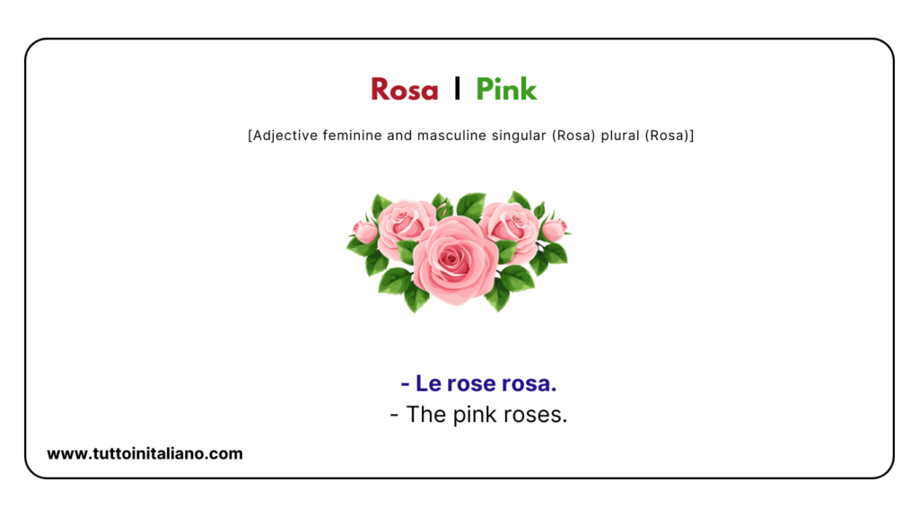 Italian A1 Vocabulary: Color names with easy examples for each word. 17 Italian a1 vocabulary