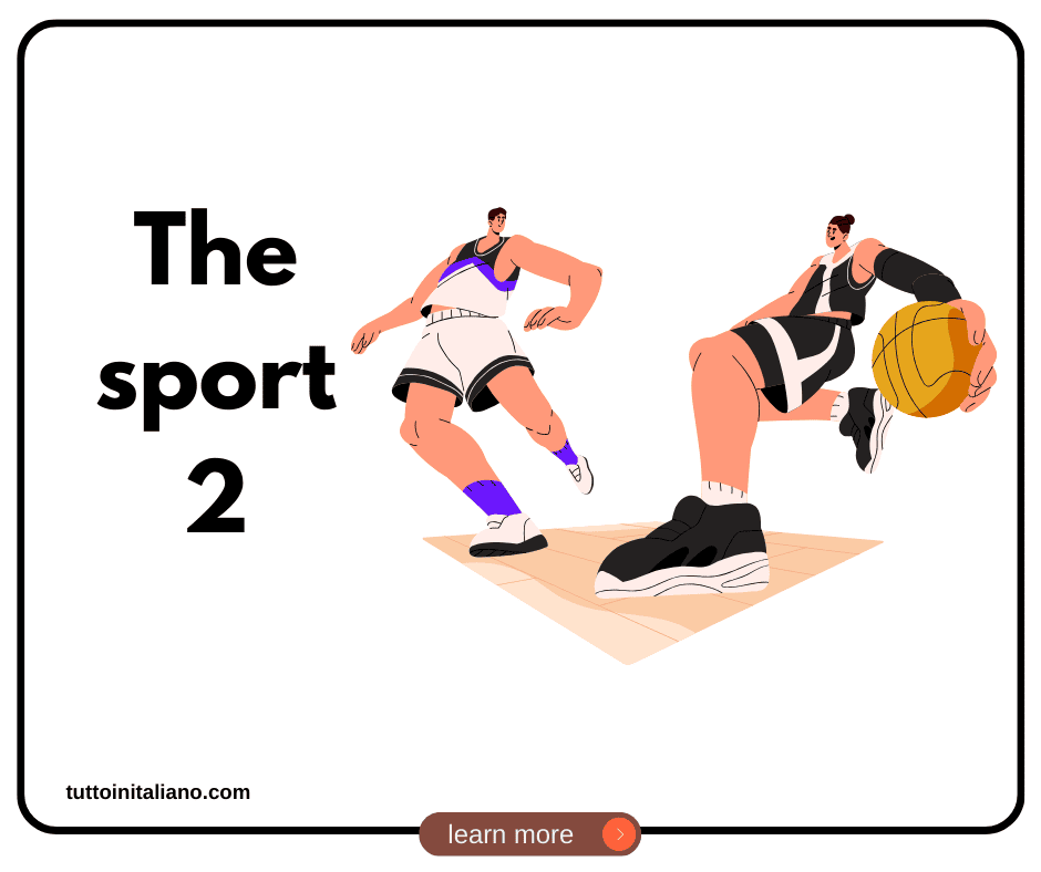 English Italian vocabulary: the sports (part 2) with easy examples for each word. 1 English Italian vocabulary