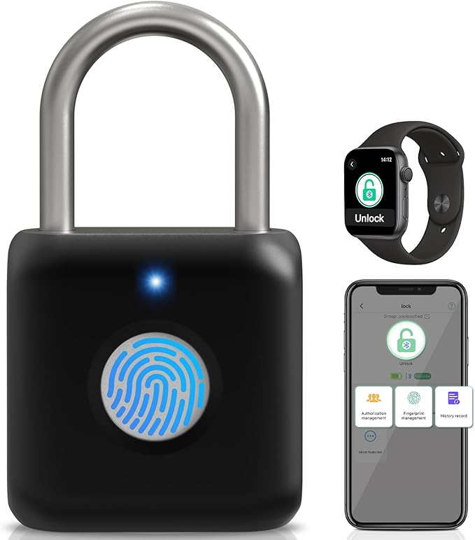 Fingerprint Padlock for Gym Locker tuttoinitaliano
