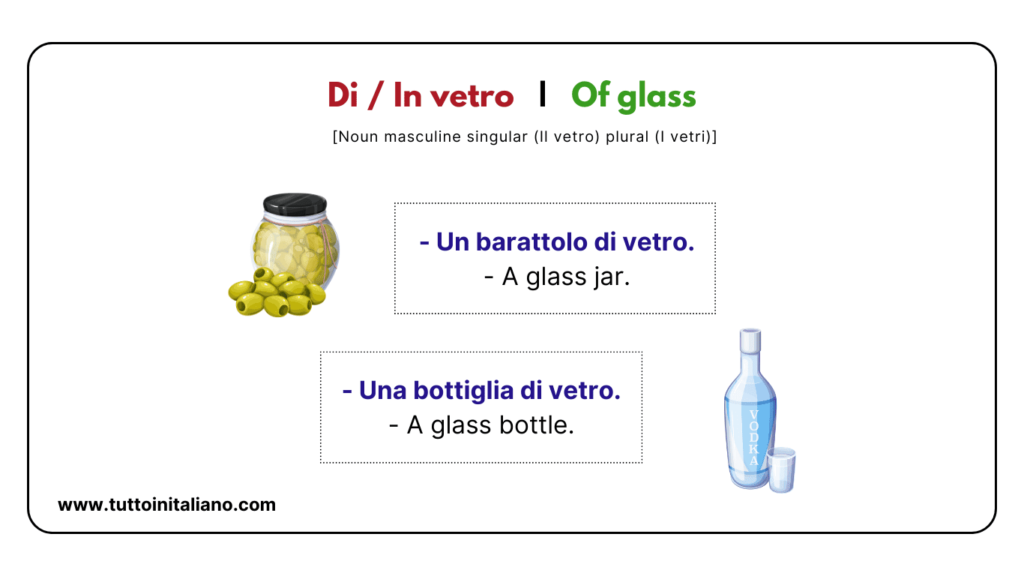 Easy learn 25 names of Shapes in Italian and Materials with Examples and Exercises 23 Materials in Italian