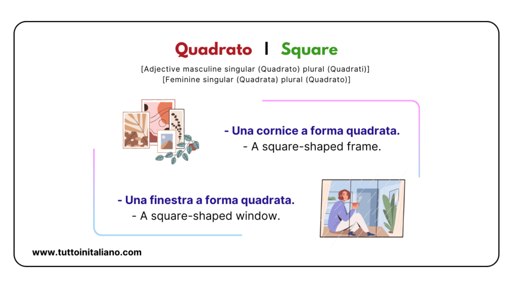 Easy learn 25 names of Shapes in Italian and Materials with Examples and Exercises 6 Shapes in Italian