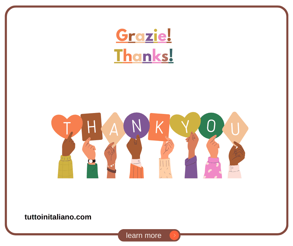 How do you say thank you in Italian "Grazie" 1 How to say in italian