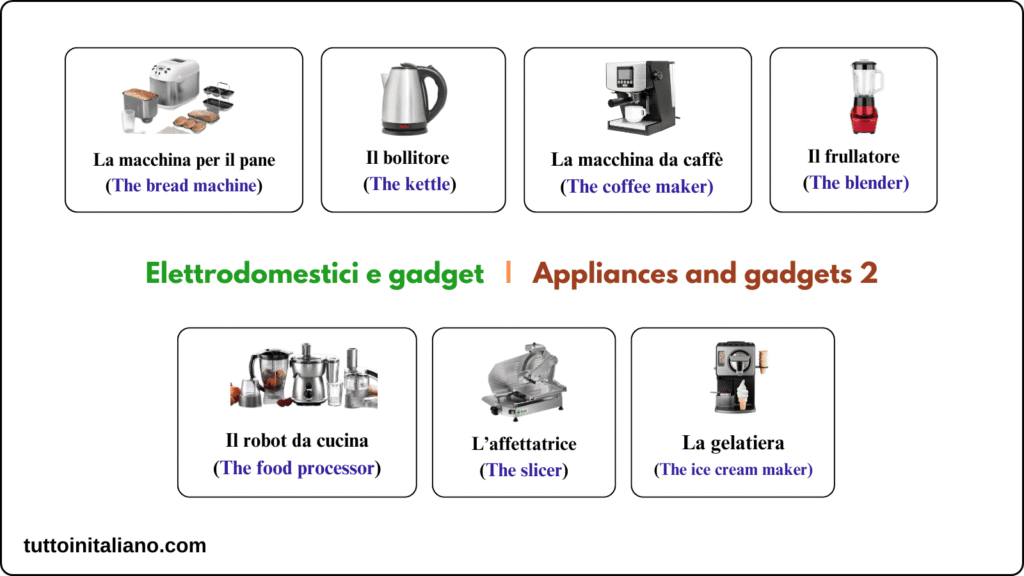 La cucina / The kitchen 6 Appliances and gadgets 2 tuttoinitaliano