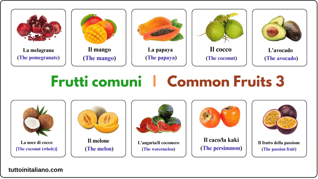 I frutti / The fruits 3 Learn the Italian language A1 The fruits