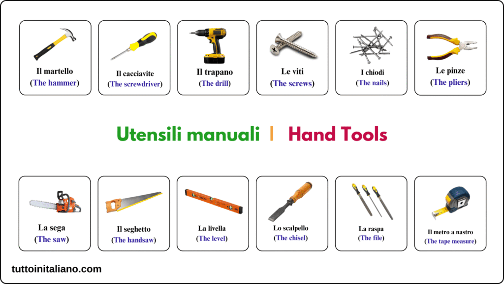 Attrezzi della casa / Household tools 1 Hand Tools tuttoinitaliano