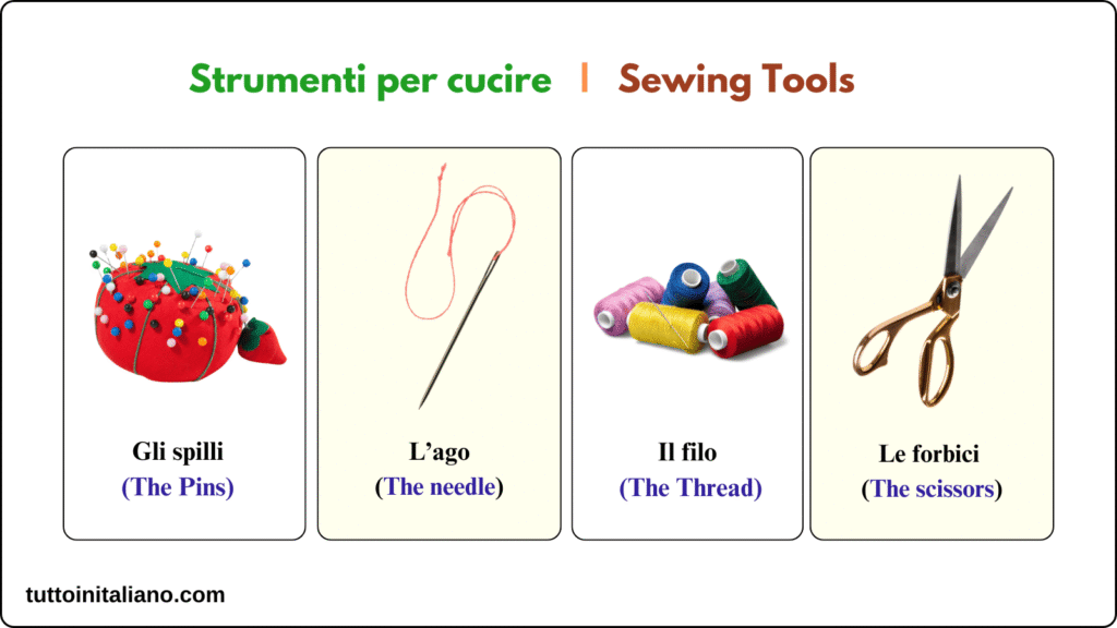 Attrezzi della casa / Household tools 4 Sewing Tools tuttoinitaliano