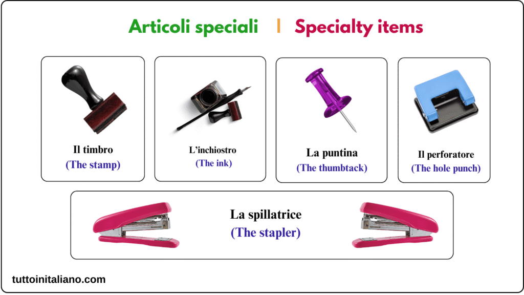 La cartoleria / The stationery store 6 Learn Italian vocabulary the stationery store